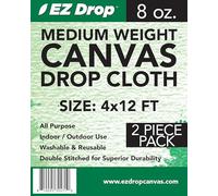 EZ Drop Painter's Canvas Fabric Drop Cloth for Painting (4 ft. x 12 ft.) 2 Pack