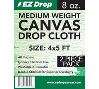 EZ Drop Painter's Canvas Fabric Drop Cloth for Painting (4 ft. x 5 ft.) 2 Pack