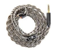 EZ EAR KBEAR DarkJade IEM Cable in Ear Monitor Cord with Silver-Plated Plug for KZ ZS10PRO/ZS12 PRO X/EDX PRO/ZSN PRO X/CASTOR/AS16 PRO/AS24/ZAR/ZAS/ZAX,CCA CRA/C10 (4.4mm-Without mic, Gray, MMCX)