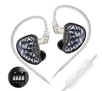 EZ EAR KZ AS24 PRO In Ear Monitor HiFi IEM, 8BA in ear earphone High-Precision sound structure 3D Printing Cover with 0.75MM 2PIN Silver-Plated Cable for Musician Singer (Tuning, with mic)
