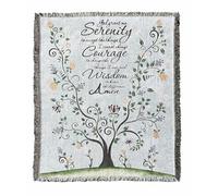 EZ.enjoy God Grant Me the Serenity Prayer Woven Tapestry Throw Blanket, 50x60 Inches Chenille Blend, Inspirational Christian Prayer Blanket, Fringed Wall Hanging Multipurpose Travel Mat