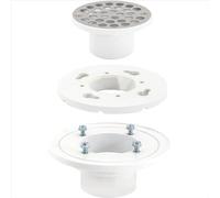 EZ-FLO 0 PVC Replacement Low-Profile Floor and Bathroom Shower Drain, White, 2" x 3"