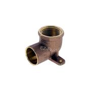 EZ-FLUID 1/2" Nom. Copper Sweat X 1/2" Fip Threaded Drop Ear Elbow Fitting C by F, LF Brass Shower Drop Ear 90 Degree Elbow with Sweat Socket and Female Threaded Plumbing Fittings(1)