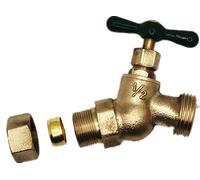 EZ-FLUID 5/8" Comp. Hose Bibb X 3/4" MHT Male Hose Threaded Connector,Heavy Duty Brass No-Kink Bibb Water Faucet,Outdoor Garden Spigot Shut Off Valve Facuet Bibs (1 Pack)