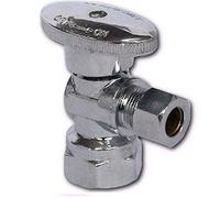 EZ-Fluid Fridge Icemaker Angle Stop 1/2-in FIP Female Iron Pipe Threaded x 1/4-in OD Comp 1/4-Turn Chrome Brass Angle Stop Valve Water Shut Off Ball Valve (1 Pack) (1) (1)