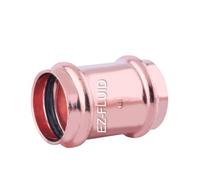 EZ-FLUID Plumbing Heavy Duty 1-1/2" Press x Press LF Copper Press Coupling Pressure Copper Fitting With Roll Pipe Tube Stop,ProPress Press Copper Fitting Connection for Residential,Commercial. (1)