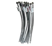EZ-Fluid Stainless Steel Braided Flexible Kitchen Tap Hose Lines 1/2'' Fip x 3/8'' Comp x 20'' (Pack 10)