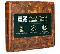 EZ FURNITURE Acacia Large Wood Cutting Board & Serving Board, End Grain with Juice Groove and Handles, Knife Friendly, For Chopping, Aesthetics for the Kitchen (L 20" x 15" x 1.5", 8.38 lbs)