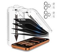 EZ-GLAZ- 4 Pack for iPhone 17 Pro Max Privacy Screen Protector [6.9"] With 2 Pack Camera Lens Protector, 9H+ Hardness 12FT Military Grade Shatterproof Scratch Resistant Durable Tempered Glass Film