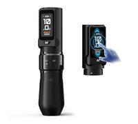 EZ P3 Pro Touch Tattoo Gun, Large Touch Screen Wireless Tattoo Machine with 6 Adjustable Strokes 2.0-4.2mm, 2 OLED Digital Display 2,000mAh Power Supply Extra Battery (Black)