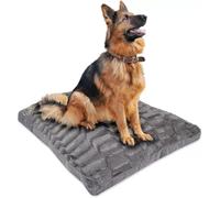 EZ Pack - XL 80 x 58cm Premium Ultra Soft Faux Fur Dog Cat Pet Bed Jumbo Pillow Cushion Soft With Anti-Slip Grip + Removable/Washable Zipped Cover Comfortable Square Cuddler (Grey)