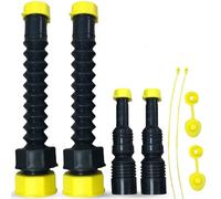 EZ-POUR 2-Pack Deluxe Gas Can 5 Gallon Hi-Flo System - Gas Can Nozzle, Flexible Spout, Vent Kit, Water Jug Update Your Old Jerry Can Spout