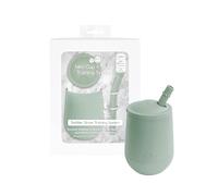 ez pz Mini Cup + Straw Training System - 100% Silicone Training Cup for Infants + Toddlers - Designed by a Pediatric Feeding Specialist - 9 Months+ (Sage)