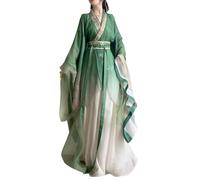 Ez-sofei Women Chinese Traditional Ancient Stage Performance Costume Hanfu Dress, Green-fa, L