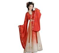 Ez-sofei Women Chinese Traditional Ancient Stage Performance Costume Hanfu Dress (Red, XL)