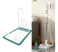 EZ SPARES Installation-free Vacuum Stand Frame,Storage Docking Station Holder,Metal Bracket,bigger base,Compatible with Dys,Eureka,tineco,dreametech,Fit Most Stick Vacuum Cleaner(White)