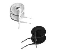 EZ Stretch slip on shoe laces pair, Elastic flat stretchy shoe laces, 54 in Length, White/Black, 54 inches