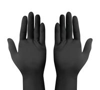 EZ SUPPLY Heavy Duty Disposable Nitrile Examination Gloves Black, Premium Quality, Medical, Mechanical, Industrial, Hair & Beauty, Food, Janitorial | Powder Free, Latex Free (100 Gloves Box, Large)