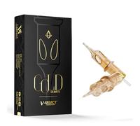 EZ Tattoo Cartridge Needles - 20Pcs Gold Outer Layer Titanium Core Needle Cartridge #12 (5RL) 0.35mm Standard Round Liner for Tattoo Gun Machine - V Select Gold Series