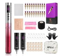 EZ Tattoo Kit - Complete Tattoo Machine Kit with Permanent Makeup Machine Pen, 3Pcs Battery Power for Beginners and Women Artists (Lola Air Pink Gradient)