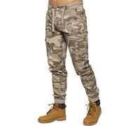 EZ409 Enzo Mens Military Combat Joggers Trousers Camouflage Cargo Camo Work Pants Beige 32R