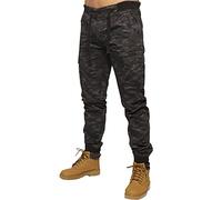 EZ409 Enzo Mens Military Combat Joggers Trousers Camouflage Cargo Camo Work Pants Dark Khaki 30R