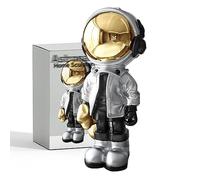 EZ4ENCE Astronaut Statues Spaceman Sculpture Resin Arts Child Gifts Silver Figurine Ornament Room Decor for Men,Home and Crafts Desktop Accessories Tabletop Decoration, Living Room, Office, Bookshelf