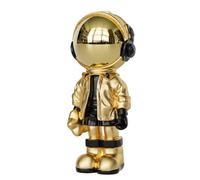 EZ4ENCE Gold Astronaut Statue, Metal Tabletop Decor, Retro Space Theme, Christmas & Halloween Occasion