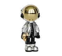 EZ4ENCE Small Figurine Statue Astronaut Sculpture Decor,Sculpture for Home Decor,Arts Silver Shelf Decoration,Cool Metal Mask Table Decor,Mini Ornament