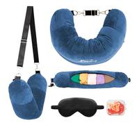 EZ4UVOY Travel Neck Pillow Stuffable with Clothes, Stuffable Neck Pillow for Travel, Packable Fillable Storage Bag for Airplane Travel, Soft Velvet Neck Pillow Case Cover