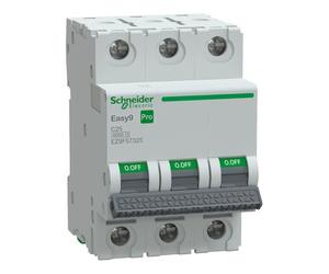 EZ9F OVERCURRENT CIRCUIT BREAKER C 25A 3P 3M 6KA EASY PRO