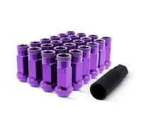 EZAccessory 14x1.5 Extended Tuner Lug Nuts 24 Pcs+Key Purple Racing Open End for Ford F150 2015+ Expedition 15-20