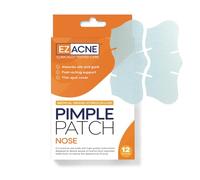 EZACNE Nose Pimple Patches - Hydrocolloid Patches For Pimples, Imperfections & Excess Fat - Night Nose Strips For Pores & White Spots (12 Pack)