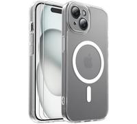 Ezanmull for iPhone 15 Case Magnetic Shockproof, Full Camera Protection, Fit for MagSafe, with Screen Protector X2, Translucent Anti-Fingerprint Case for iPhone 15 (Clear)