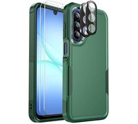 Ezanmull for Samsung Galaxy A17 5G Case with Military Grade Protection | 15 FT Drop Protection | Glass Screen Protector | Camera Lens Protector | Non-Slip Shockproof (Green)