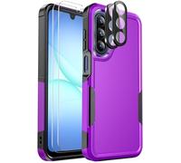 Ezanmull for Samsung Galaxy A17 5G Case with Military Grade Protection | 15 FT Drop Protection | Glass Screen Protector | Camera Lens Protector | Non-Slip Shockproof (Purple)