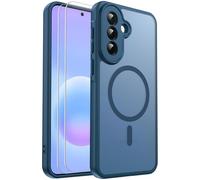Ezanmull for Samsung Galaxy A57 Case Magnetic Shockproof, Full Camera Protection, with Screen Protector X2, Translucent Anti-Fingerprint Case for Samsung Galaxy A57 (Blue)