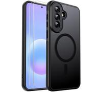 Ezanmull for Samsung Galaxy A57 Case Magnetic Shockproof, Full Camera Protection, with Screen Protector X2, Translucent Anti-Fingerprint Case for Samsung Galaxy A57 (Black)