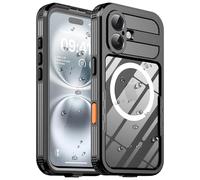 Ezanmull Magnetic for iPhone 17 Case Waterproof, Built-in Lens & Screen Protector, [IP68 Waterproof] [Compatible with Magsafe], Full Body Heavy Duty Protective Clear Cover (Black)