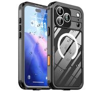 Ezanmull Magnetic for iPhone 17 Pro Max Case Waterproof, Built-in Lens & Screen Protector, [IP68 Waterproof] [Compatible with Magsafe], Full Body Heavy Duty Protective Clear Cover (Black)