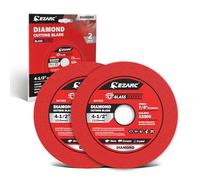 EZARC 115mm Diamond Cutting Discs for Tile Porcelain Glass, 2-Pack | Super Thin 1.2mm Blade, Fast Cuts with Less Chipping, Low Vibration, Adapter Rings, for Tile Ceramic Porcelain Glass