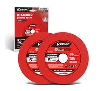 EZARC 125mm Diamond Cutting Disc for Tile Ceramic Glass, 2-Pack | Super Thin 1.2mm Blade, Fast Cuts with Less Chipping, Low Vibration, Adapter Rings, for Tile Ceramic Porcelain Glass