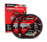EZARC 125mm Diamond Cutting Discs, Multi-Purpose Angle Grinder Discs Indestructible Disc 2 Pack for Fast Smooth Cutting Metal Steel Cast Iron Ceramic Tile Plastic