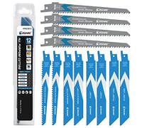 EZARC 12x Reciprocating Saw Blades Set, CRV & BI-Metal, for Wood and Metal