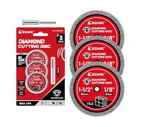 EZARC 3 Pack Diamond Cutting Discs 38 mm, Cutting Wheel for Marble,Stone,Ceramics,Glass, Rotary Tool Cutting Disc Accessories, 1.5" x 1/8" Tile, with 1 Mandrel