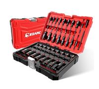 EZARC 55PC Magnetic Impact Nut Driver Set with CR-V Sockets, S2 Steel Bits& Wing Nut Tool - Professional Deep/Shallow Socket Kit for Mechanics, Auto Repair with Storage Case