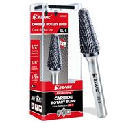 EZARC AlCrN Carbide Rotary Burr Bit (Pro), SL-5 Double Cut Carbide Burr 1/4" Shank Die Grinder Cutting Burrs Bit for Hard Metal Working, 1-Pack