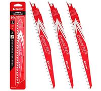 EZARC Carbide Reciprocating Saw Blade R943HM Endurance for Hard Wood 225mm 3TPI, 3-Pack