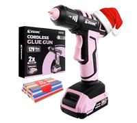 EZARC Cordless Hot Glue Gun, 15s Fast Heating 12V Mini Glue Gun for DIY Crafts, Home Repairs, School Projects, Decorations, with 50 Mini Glue Sticks, Pink