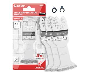 EZARC Diamond Oscillating Blade, Extra Long Reach Oscillating Multi Tool Saw Blades for Grout Removal, Cleaning Mortar, 3-Pack